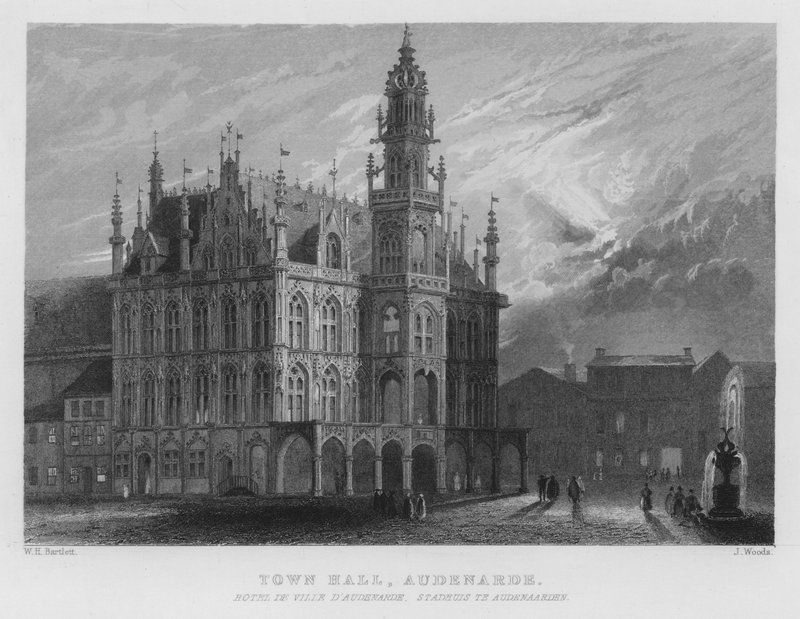 Câmara Municipal, Audenarde (gravura) de William Henry Bartlett