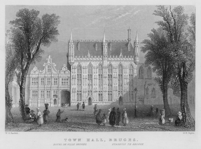 Câmara Municipal de Bruges (gravura) de William Henry Bartlett
