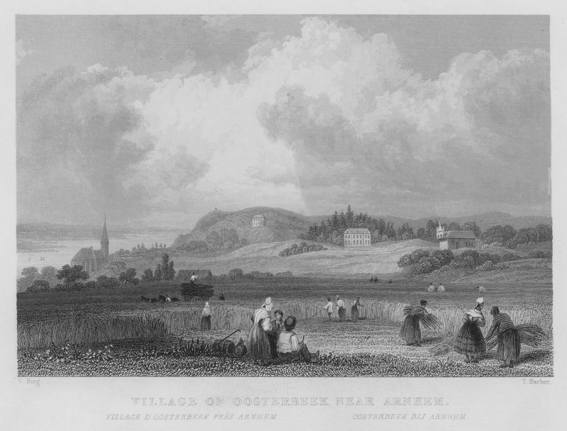 Vila de Oosterbeek perto de Arnhem (gravura) de William Henry Bartlett