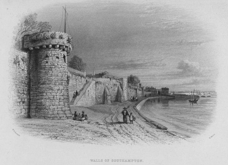 Paredes de Southampton (gravura) de William Henry Bartlett