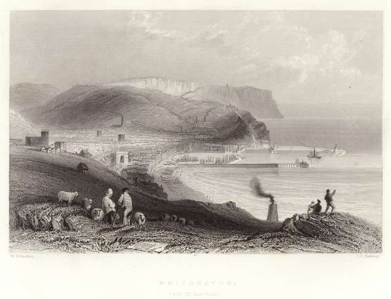 Whitehaven, (com St Bees-head) de William Henry Bartlett