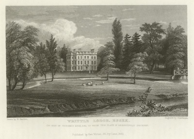 Writtle Lodge, Essex, a sede de Vicesimus Knox, Esquire de William Henry Bartlett