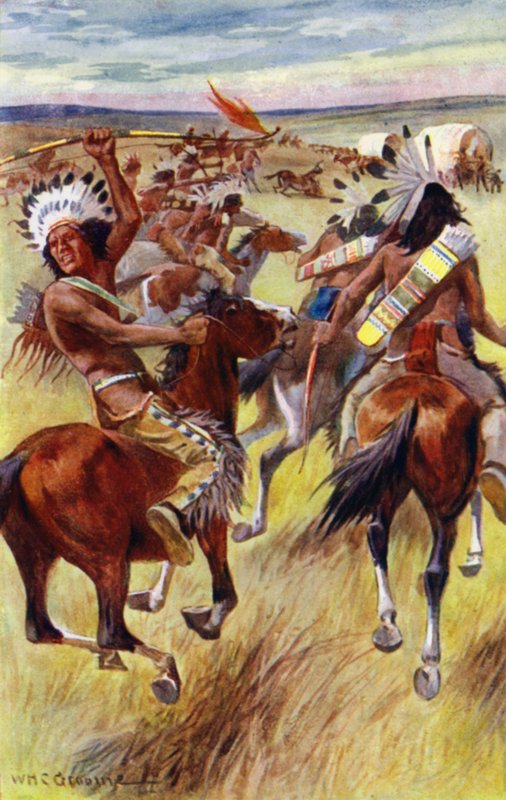"Os fumos e o relato de espingardas mostraram que os meus amigos estavam determinados a defender-se" (cor litho) de William Henry Charles Groome