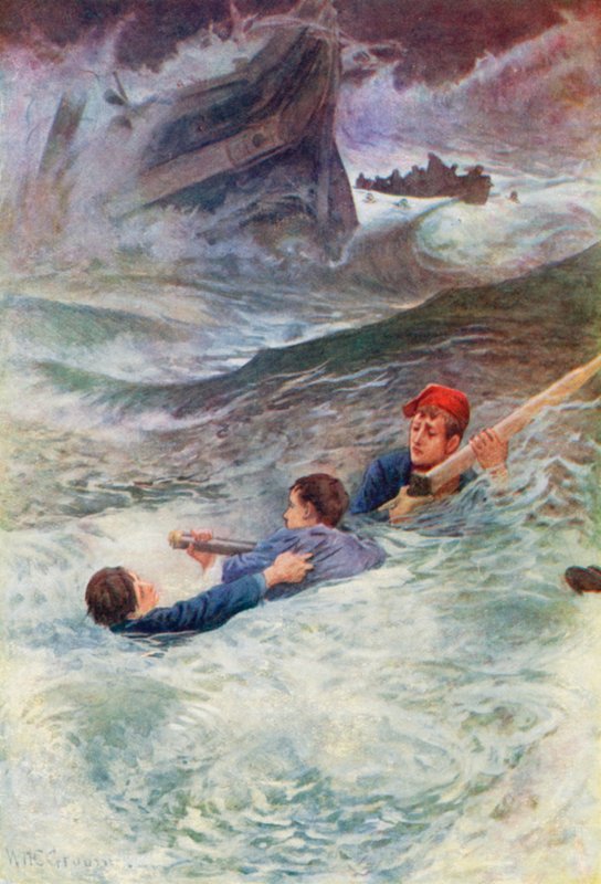 Lutando no mar selvagem de William Henry Charles Groome