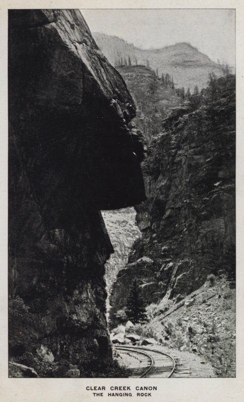 Canyons of Colorado: Clear Creek Canon, The Hanging Rock (foto a p/b) de William Henry Jackson
