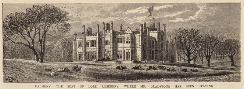 Dalmeny, a sede do Lorde Rosebery, onde o Sr. Gladstone esteve hospedado de William Henry James Boot