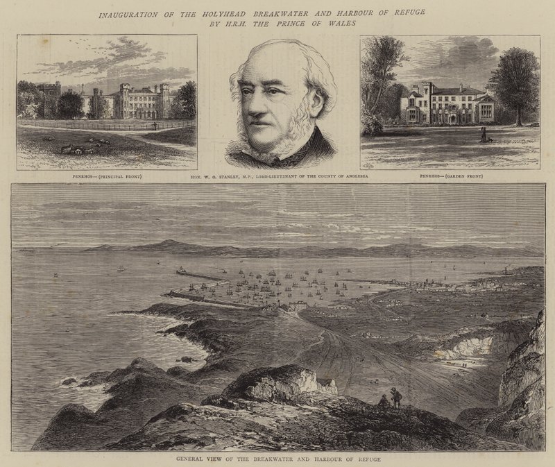 Inauguração do quebra-mar de Holyhead e porto de refúgio por SAR o Príncipe de Gales de William Henry James Boot
