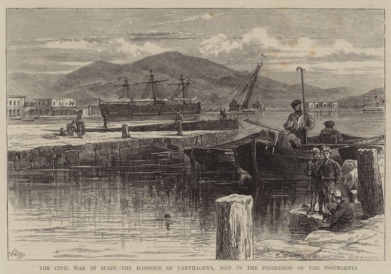 A Guerra Civil na Espanha, o porto de Carthagena, agora na posse dos insurgentes de William Henry James Boot