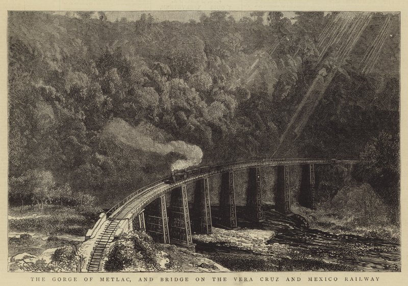 O desfiladeiro de Metlac e ponte sobre a Ferrovia Vera Cruz e México de William Henry James Boot