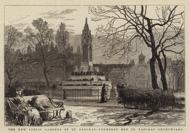 Os novos jardins públicos de St Pancras, antigo cemitério de Old St Pancras de William Henry James Boot