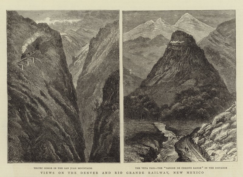 Vistas na estrada de ferro de Denver e Rio Grande, Novo México de William Henry James Boot