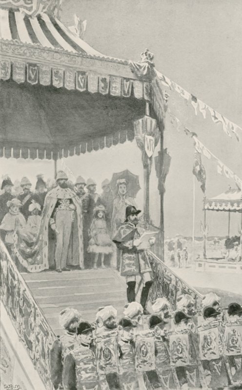 A Rainha sendo Proclamada Imperatriz da Índia em Delhi de William Henry Margetson
