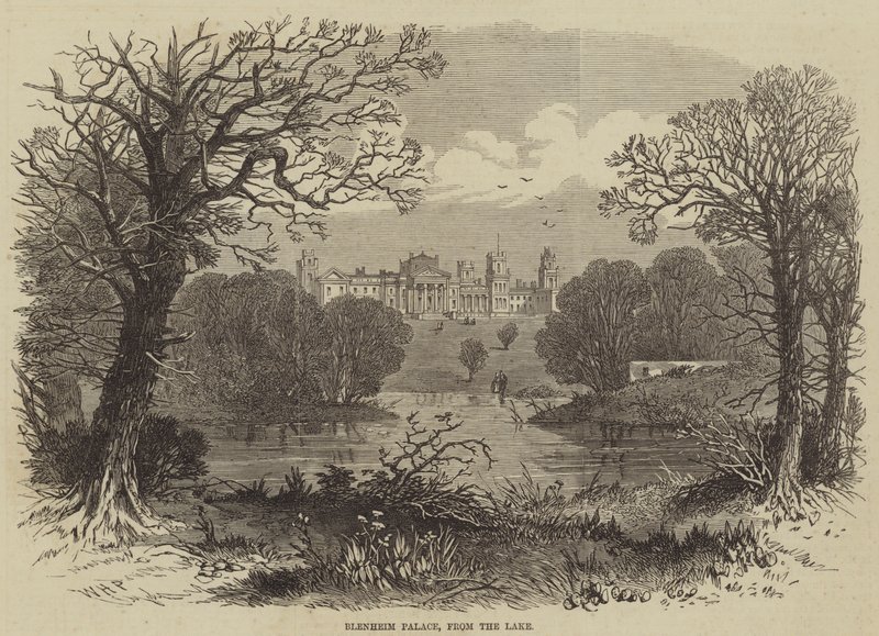 Palácio de Blenheim, do lago de William Henry Prior