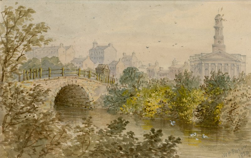 Ponte velha sobre o lago, parque do regente, Londres de William Henry Prior