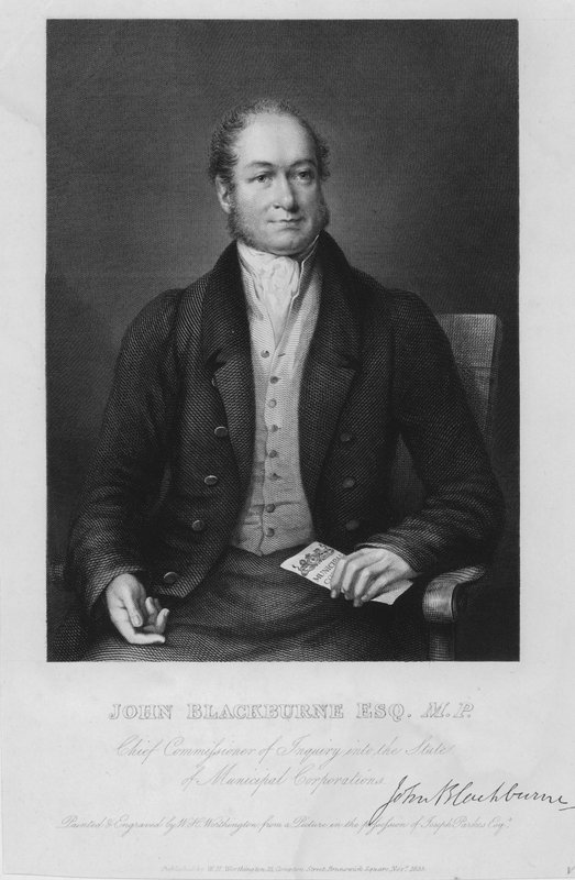 John Blackburne, político inglês, deputado por Huddersfield e Comissário Chefe do Inquérito sobre o Estado das Empresas Municipais de William Henry Worthington