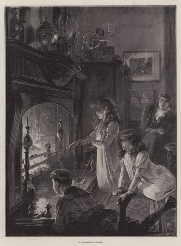 Uma lareira de Natal de William Heysham Overend