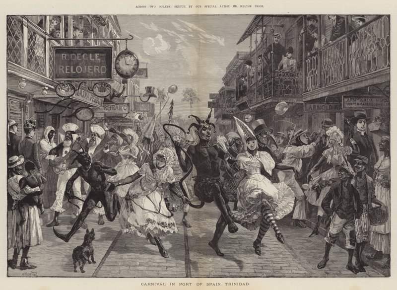 Através de dois oceanos, Carnaval em Port of Spain, Trinidad de William Heysham Overend
