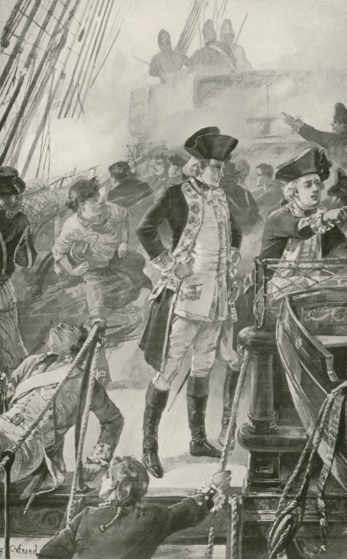 Almirante Rodney dirige a batalha a bordo do formidável de William Heysham Overend