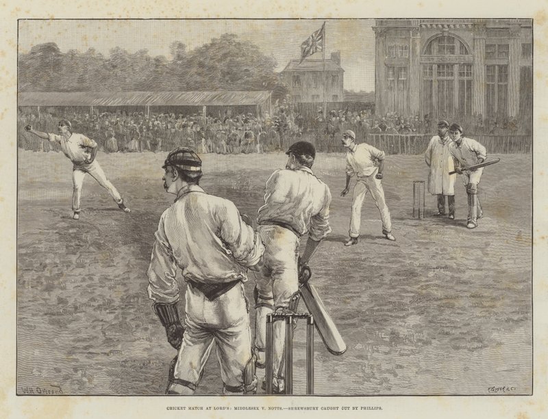 Cricket Match no Lord&39;s, Middlesex v Notts, Shrewsbury pego por Phillips de William Heysham Overend