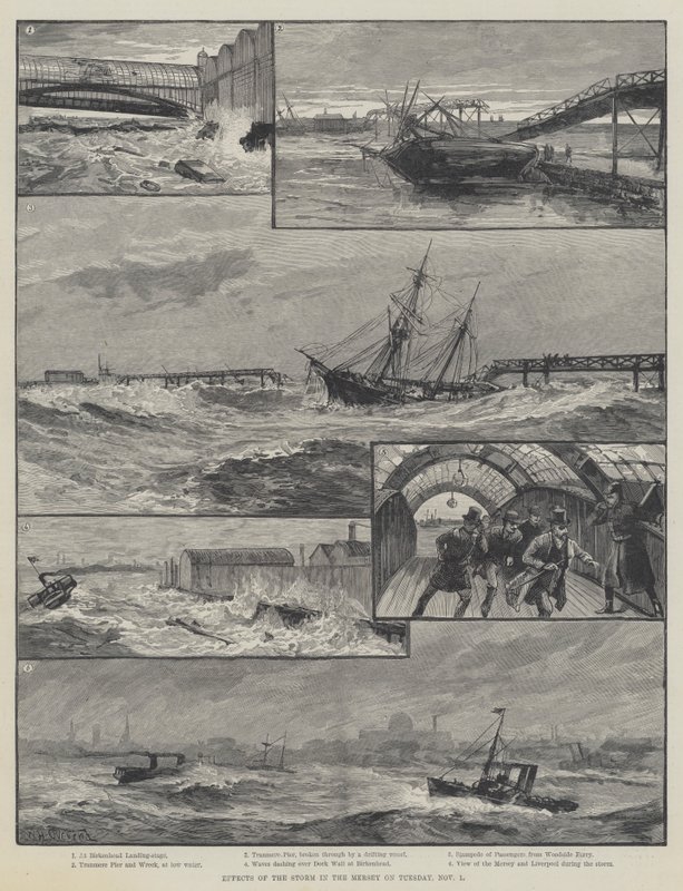 Efeitos da tempestade no Mersey na terça-feira, 1 de novembro de William Heysham Overend