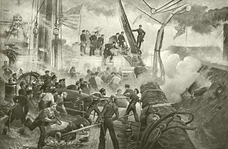 Farragut na Mobile Bay (gravura) de William Heysham Overend