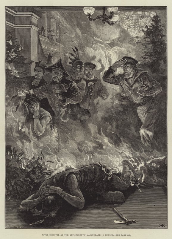 Desastre fatal no Masquerade de Arte-Estudantes em Munique de William Heysham Overend
