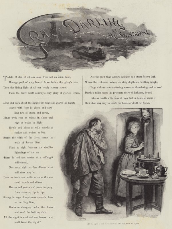 Grace Darling, por AC Swinburne de William Heysham Overend