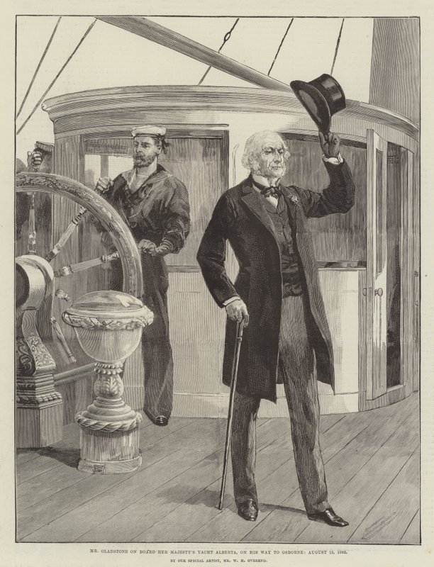 Sr. Gladstone a bordo do Iate Alberta de Sua Majestade, a caminho de Osborne, 15 de agosto de 1892 de William Heysham Overend