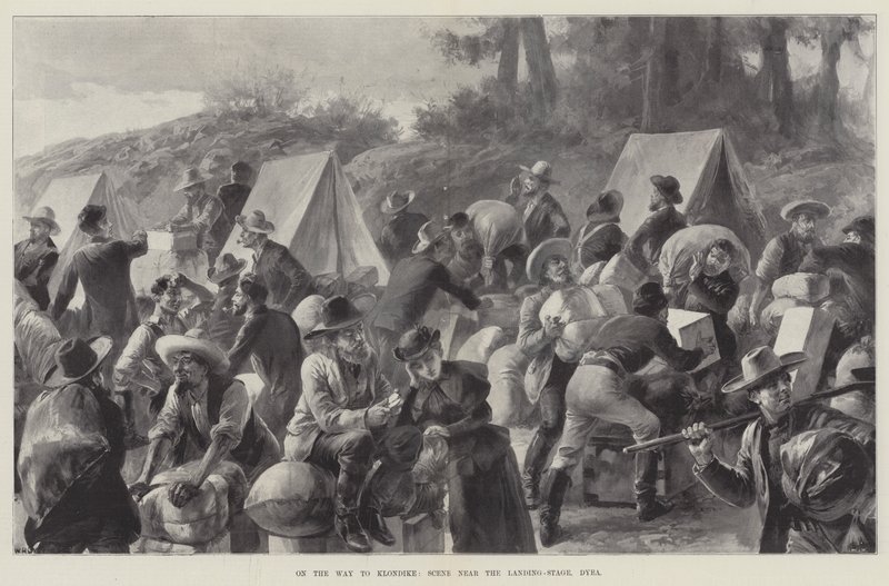 No caminho para Klondike, cena perto do estágio de pouso, Dyea de William Heysham Overend