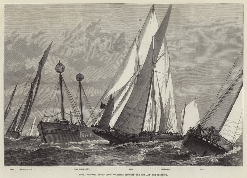 Royal Victoria Yacht Club, colisão entre a Ada e a Florinda de William Heysham Overend