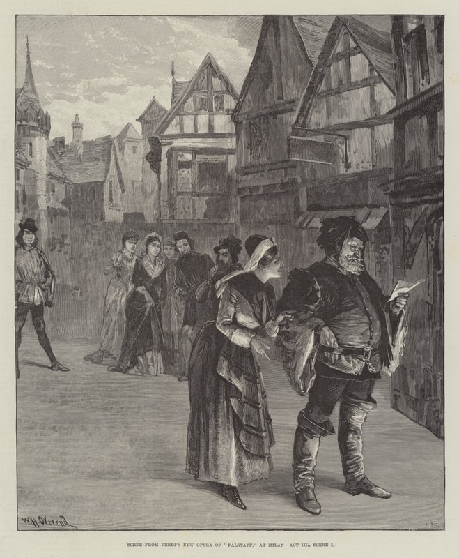 Cena da Nova Ópera de Falstaff de Verdi, em Milão, Ato III, Cena 1 de William Heysham Overend