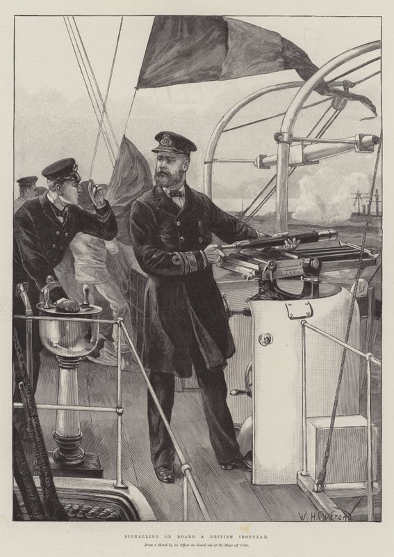 Sinalização a bordo de um Ironclad britânico de William Heysham Overend