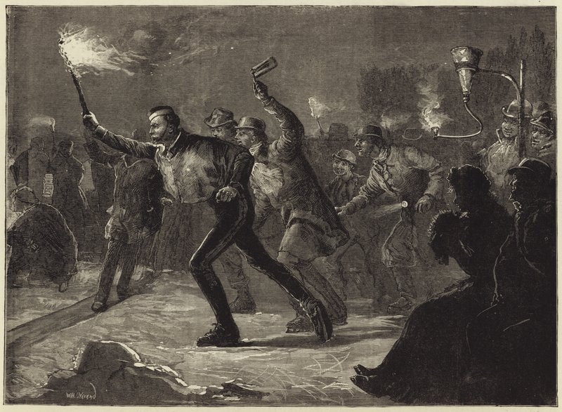 Patinar sobre a serpentina à luz da lanterna (gravação) de William Heysham Overend