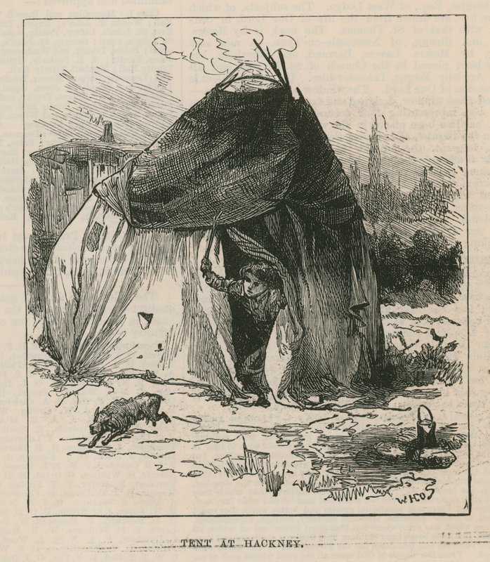 Esboços da Vida Cigana; Tenda no Hackney de William Heysham Overend