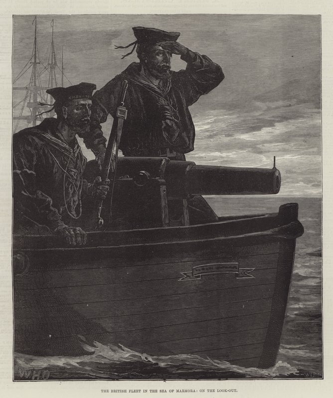 A frota britânica no mar de Marmora, no Look-Out de William Heysham Overend