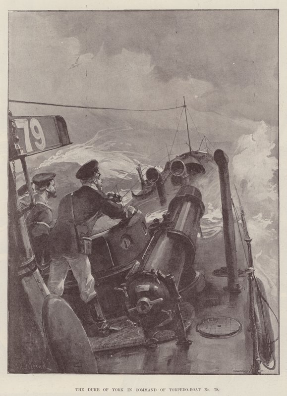 O duque de York no comando do Torpedo-Boat n º 79 de William Heysham Overend