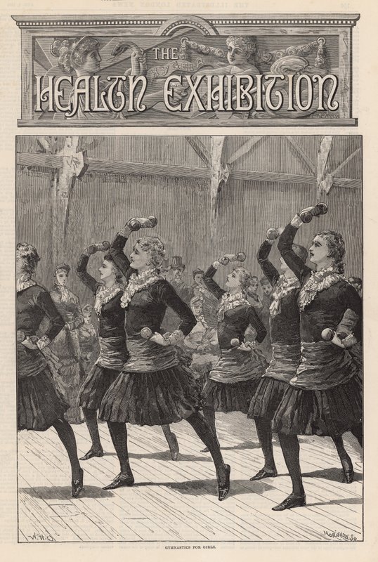 A Exposição Internacional de Saúde: Ginástica para meninas de William Heysham Overend