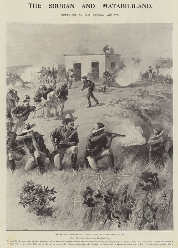 A Insurreição Matabili, a Batalha na Fazenda Colenbrander de William Heysham Overend