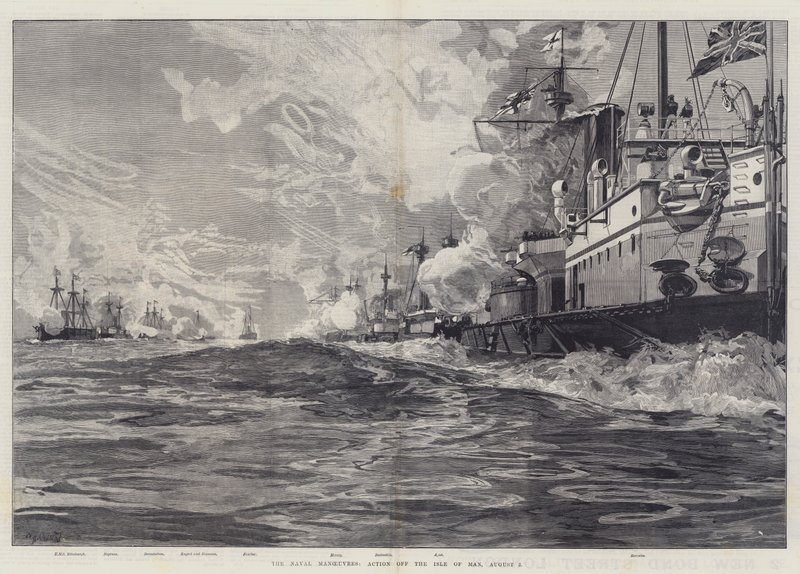 As manobras navais, ação fora da ilha do homem, 3 de agosto de William Heysham Overend