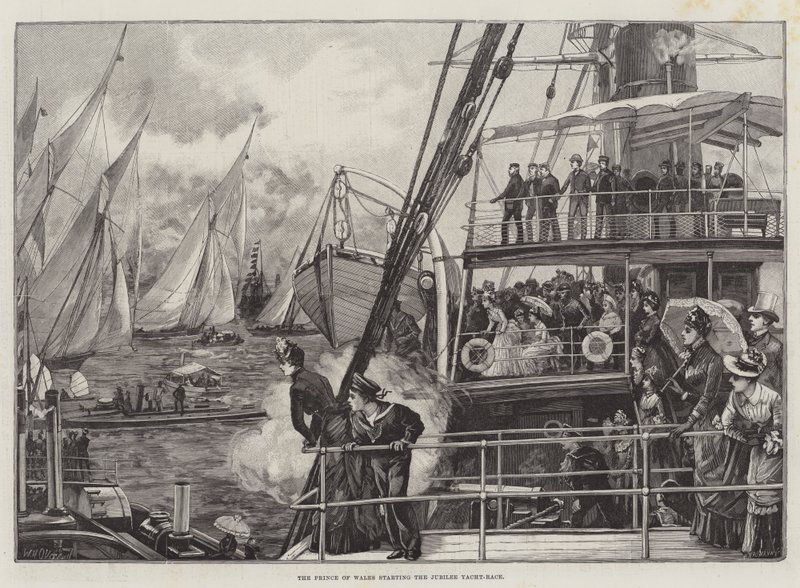O Príncipe de Gales iniciando a Jubilee Yacht-Race de William Heysham Overend