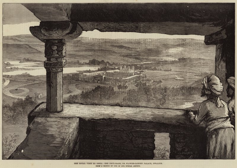 Visita Real à Índia, Palácio Phul-Bagh ou Palácio-Jardim, Gwalior de William Heysham Overend