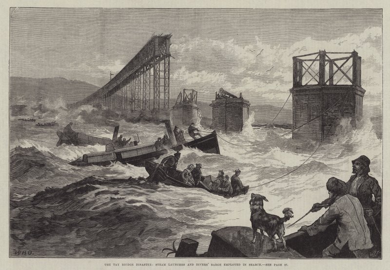 The Tay Bridge Disaster, Lançamentos de Vapor e Barcaças de Mergulhadores empregados na Pesquisa de William Heysham Overend