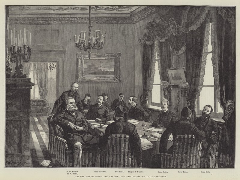 A guerra entre Servia e a Bulgária, conferência diplomática em Constantinopla de William Heysham Overend