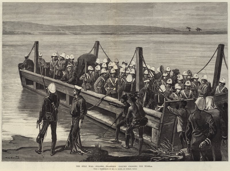 A Guerra Zulu, a Coluna do Coronel Pearson cruzando o Tugela de William Heysham Overend