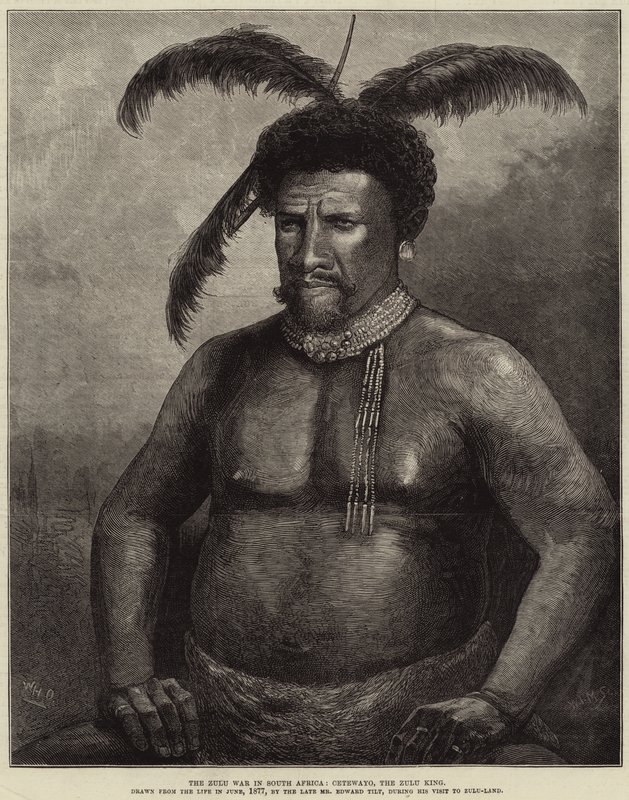 A Guerra Zulu na África do Sul, Cetewayo, o Rei Zulu de William Heysham Overend