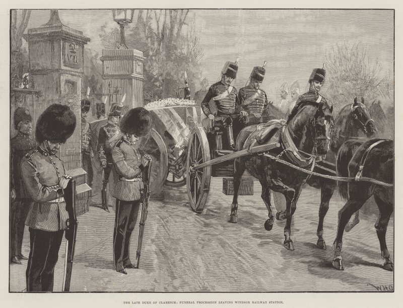 O falecido Duque de Clarence, Procissão Funeral saindo da Estação Ferroviária de Windsor de William Heysham Overend