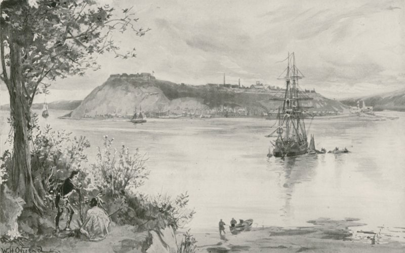 Vista da cidade e fortaleza de Quebec. AD 1759 de William Heysham Overend