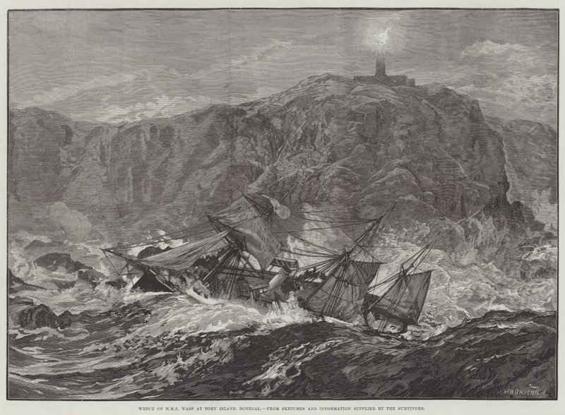 Naufrágio de Vespa HMS na Ilha Tory, Donegal de William Heysham Overend