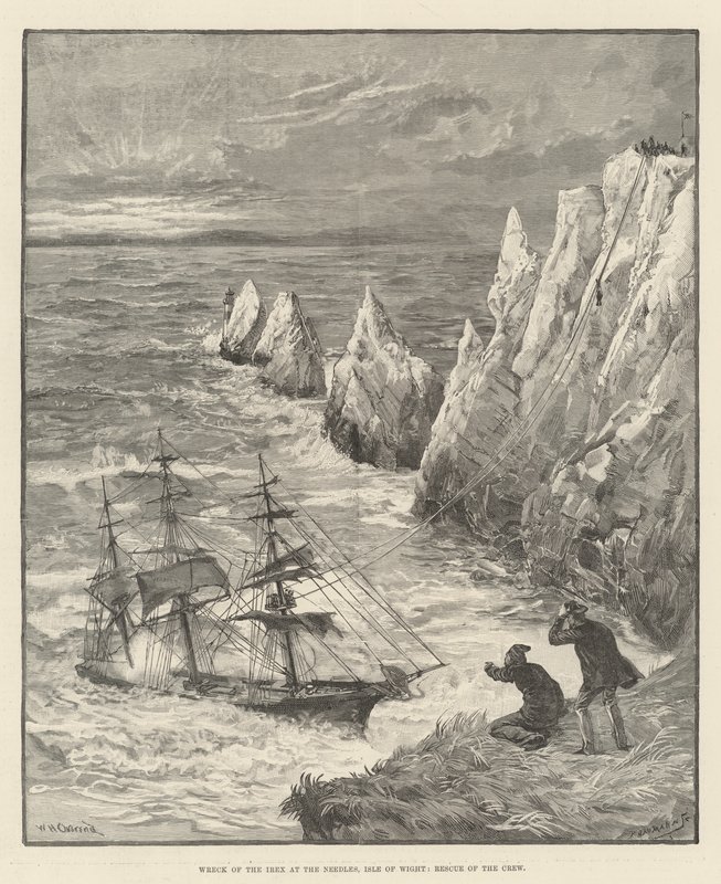 Naufrágio do Irex nas Agulhas, Ilha de Wight, Resgate da Tripulação de William Heysham Overend