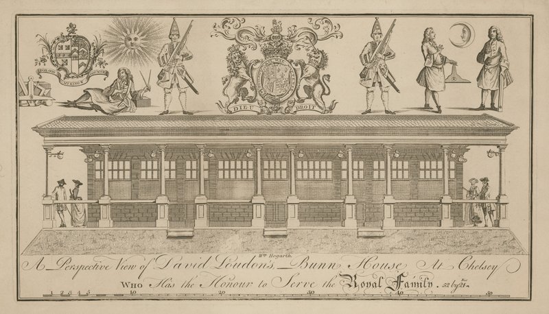 Uma visão em perspectiva da casa de Bunn de David Loudon de William Hogarth